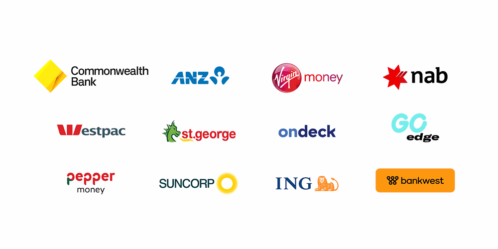 Animated strip of lenders available through Lendology